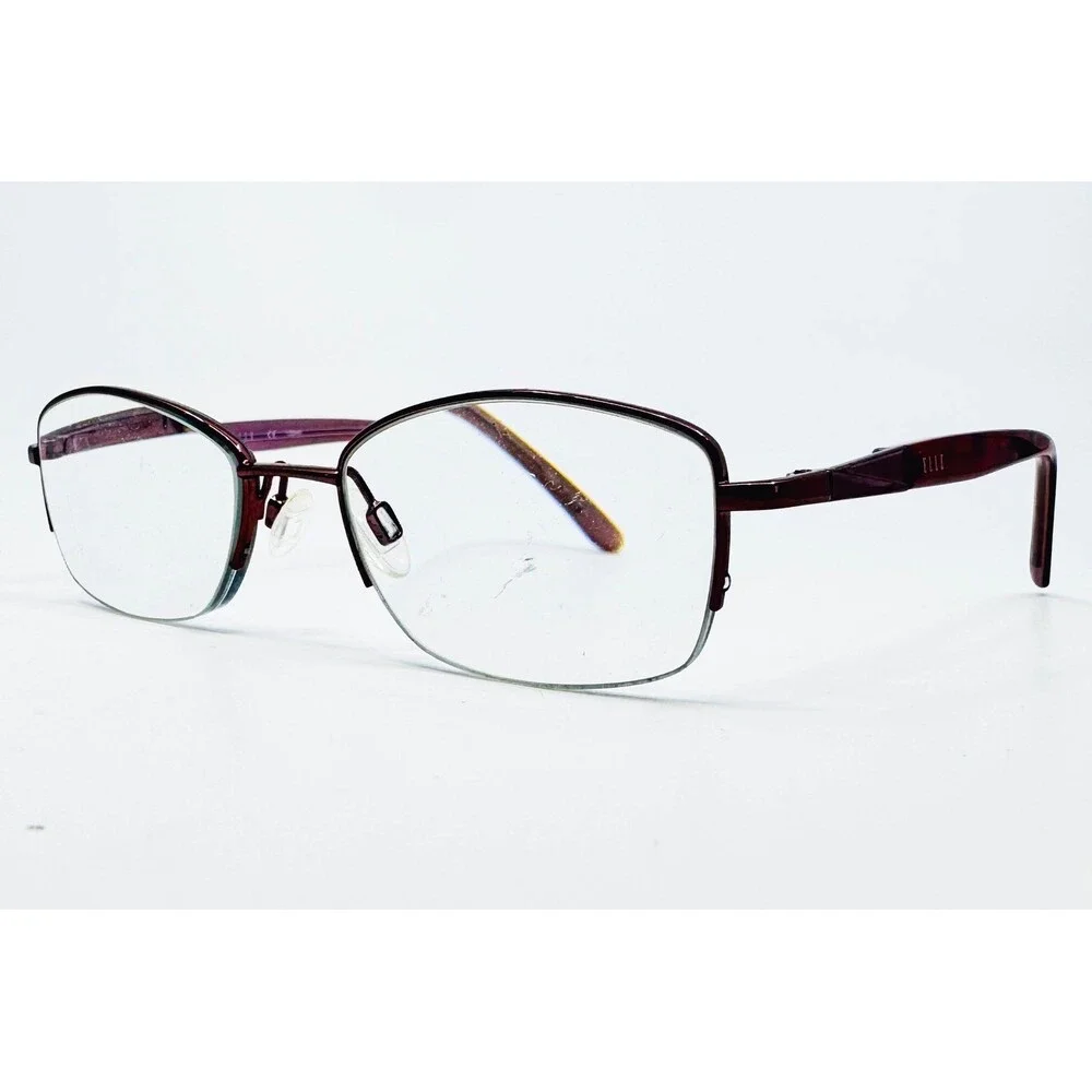 Elle Eyeglasses Womens Burgundy Semi Rimless EL13427 WI 50-18-135 50mm